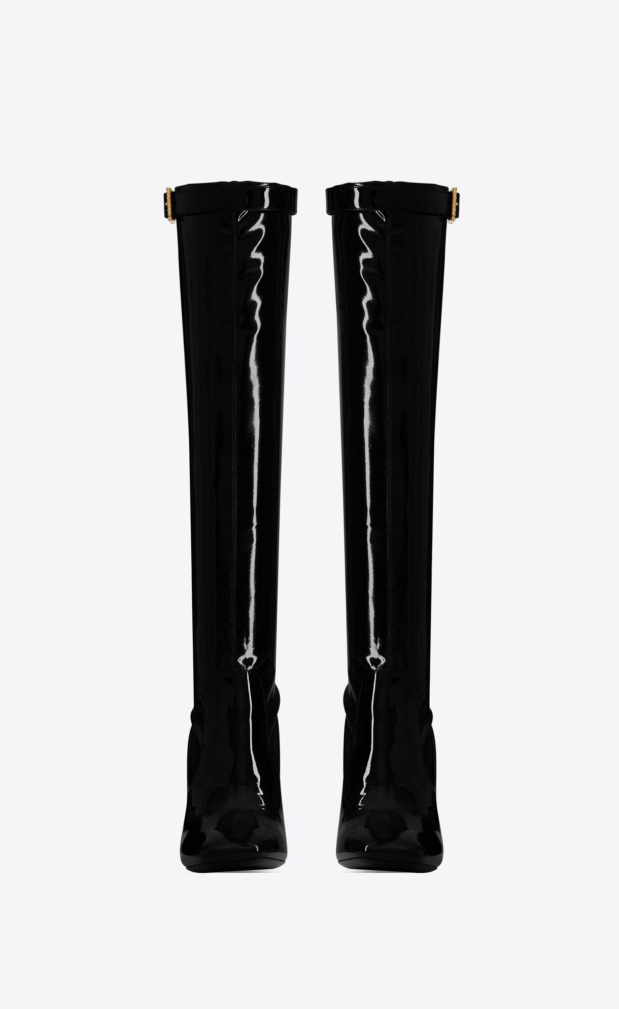 YSL Elle Boots In Vinyl Noir | 81329-FOUN