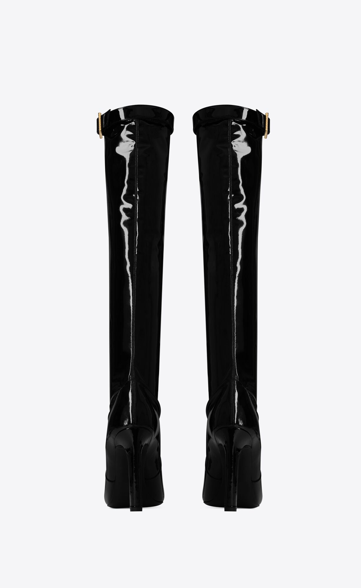 YSL Elle Boots In Vinyl Noir | 81329-FOUN