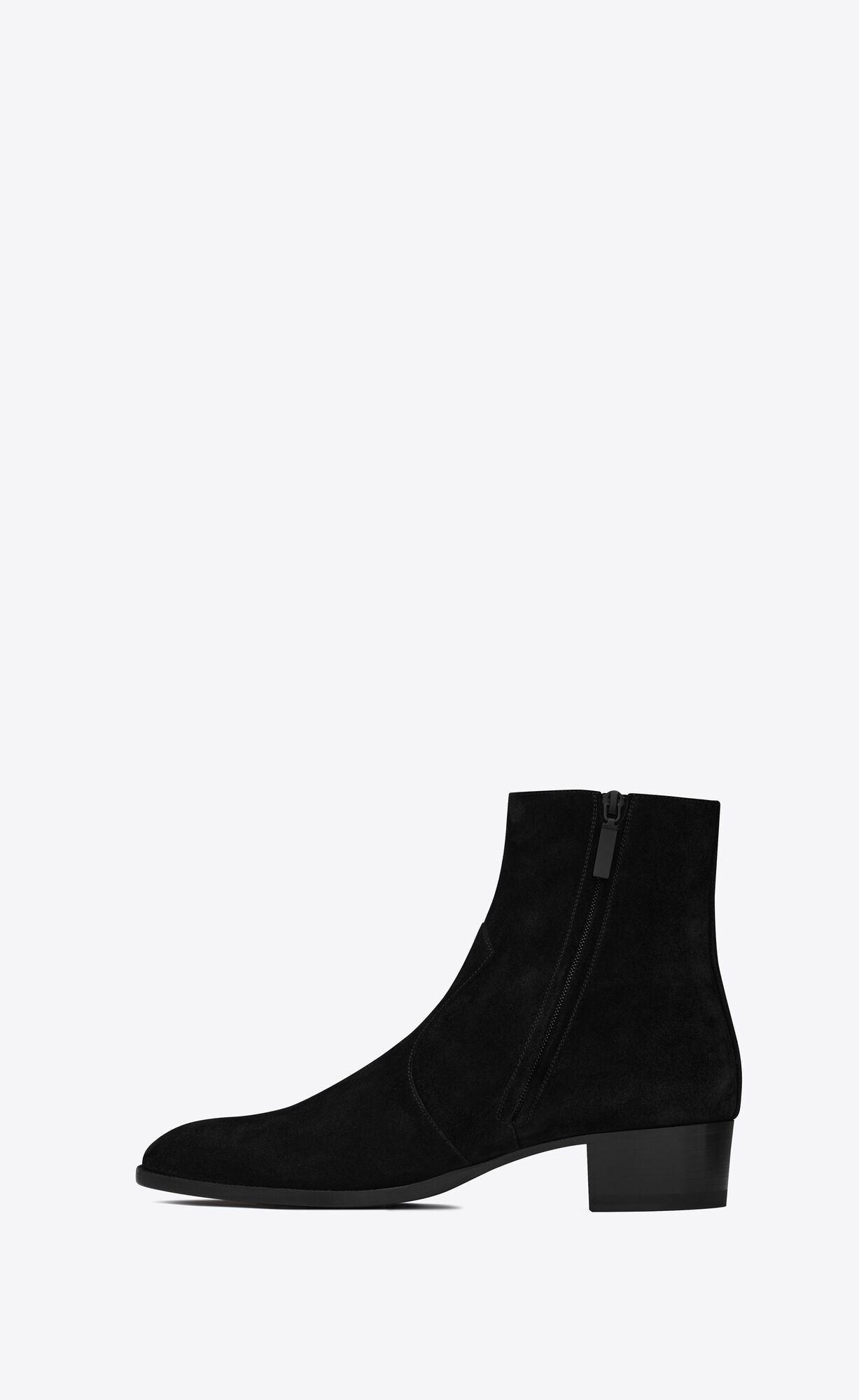 YSL Wyatt Zipped Boots In Semisove Čierne | 25613-ZRPQ