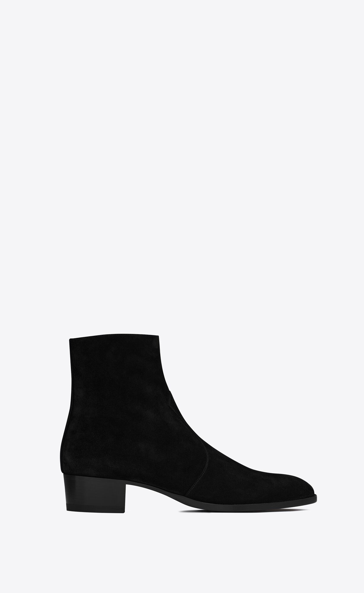 YSL Wyatt Zipped Boots In Semisove Čierne | 25613-ZRPQ