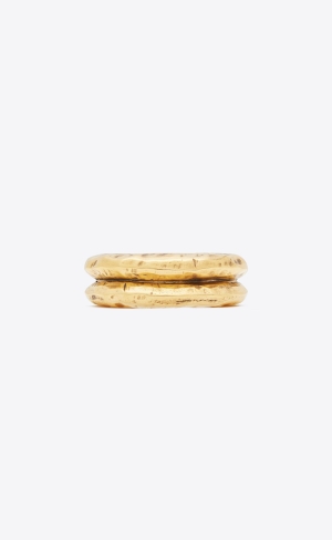 YSL Arty Groove Cuff Bracelet In Metal Zlate | 96028-AHSO