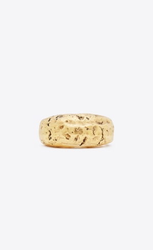 YSL Bumpy Textured Cuff In Metal Zlate | 57608-KWLN