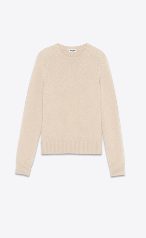 YSL Cashmere Svetrove Saty Béžové | 39158-WEIS