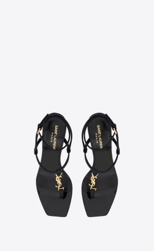YSL Cassandra Sandals In Silk Satin Námornícka Modrá | 63108-VBNH