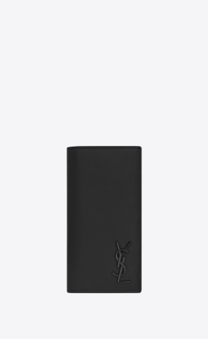 YSL Cassandre Continental Wallet In Grain De Poudre Embossed Kozene Čierne | 92318-TXQC