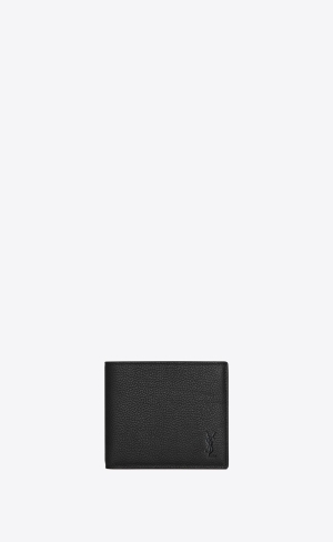 YSL Cassandre Shadow Saint Laurent East/West Wallet In Grained Kozene Čierne | 20163-XHLF