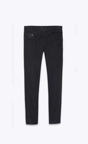 YSL Cropped Vychudnutý-fit Jeans Čierne | 94630-RJZU