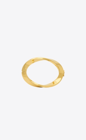 YSL Deco Twist Bracelet In Metal Zlate | 86542-VNDT