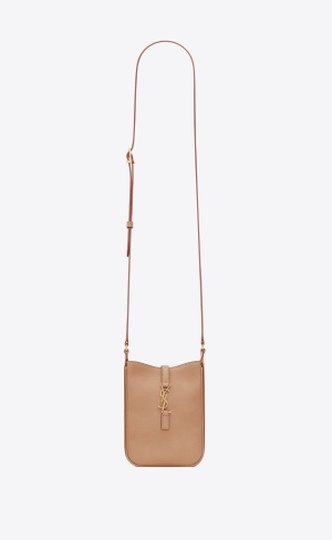 YSL Le 5 À 7 Mini Vertical Bag In Vegetable-tanned Kozene Hnede Zlate | 29437-WXAO
