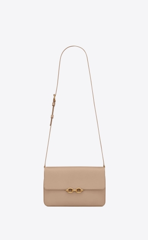 YSL Le Maillon Satchel In Smooth Kozene Tmavo Béžové | 38507-MIYN