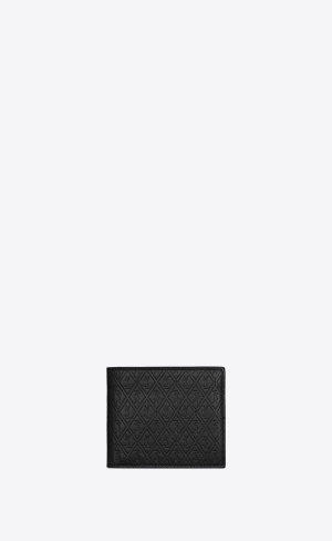 YSL Le Monogramme East/West Wallet In Embossed Smooth Kozene Čierne | 73928-MWAN