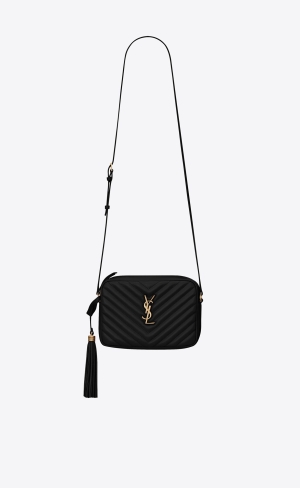 YSL Lou Camera Bag In Prešívané Kozene Čierne | 03541-OCHW