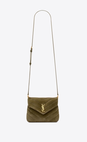 YSL Loulou Toy In Prešívané "Y" Semisove Olivovo Zelená Zelene | 28603-GJXO