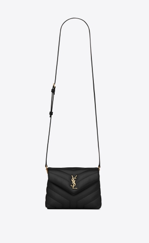 YSL Loulou Toy Remienkove Bag In Prešívané "Y" Kozene Čierne | 25841-KRTL