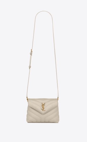 YSL Loulou Toy Remienkove Bag In Prešívané "Y" Kozene Blanc Vintage | 39720-KYBD