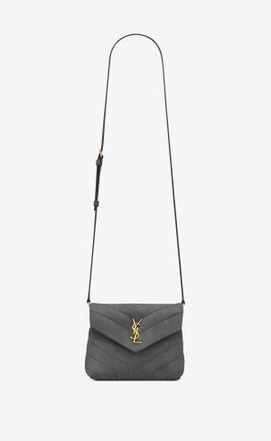 YSL Loulou Toy Remienkove Bag In "Y" Prešívané Semisove And Smooth Kozene Storm | 89260-VJKY