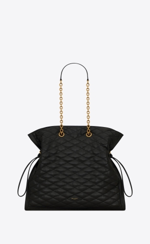 YSL New Pochon In Prešívané Lambskin Čierne | 04659-WYTQ