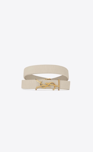 YSL Opyum Double Wrap Bracelet In Vintage Lambskin Blanc Vintage | 23695-OVUN