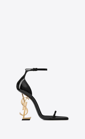 YSL Opyum Sandals In Lakovane Kozene Čierne | 41836-LWXT