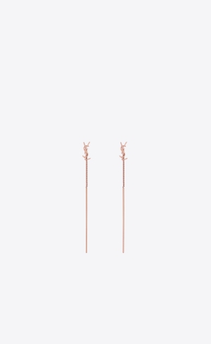 YSL Opyum Threader Earrings In Metal Ruzove Zlate | 67958-MHLN
