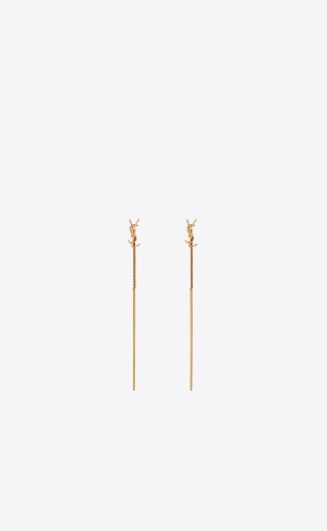 YSL Opyum Threader Earrings In Metal Zlate | 98261-FPLX
