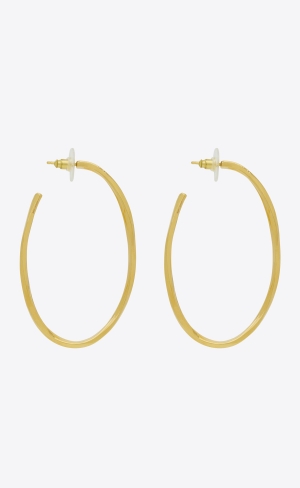 YSL Oval Hoop Earrings In Metal Zlate | 27538-ARZY