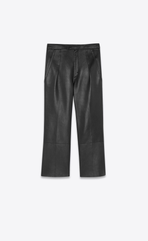 YSL Plisované Pants In Lambskin Noir | 50891-NJYQ