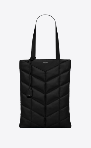 YSL Puffer Tote Bag In Smooth Lambskin Noir | 17834-NBAD