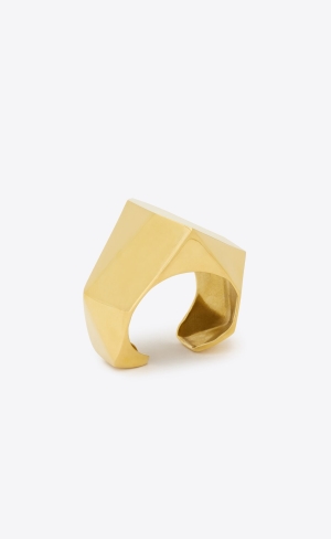 YSL Pyramid Cuff In Metal Zlate | 17340-UBFI