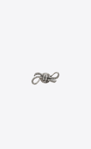 YSL Rhinestone Knot Pin In Metal Strieborne | 73465-NCRE
