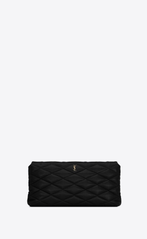 YSL Sade Large Clutch In Lambskin Čierne | 51476-AJFP