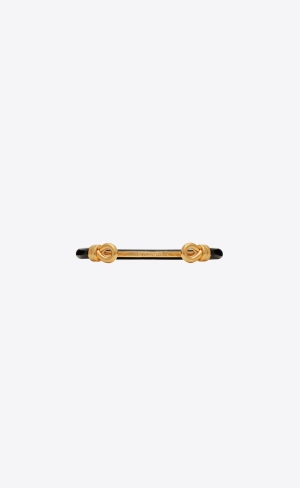 YSL Sailor Knot Cuff Bracelet In Metal Zlate Čierne | 41782-JTFU