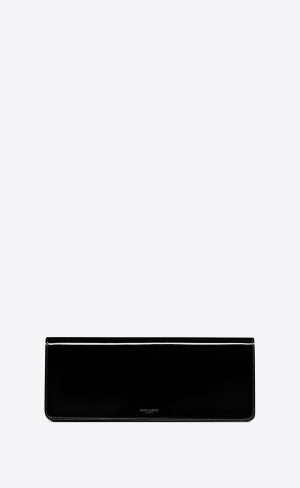 YSL Saint Laurent Paris Baguette Pouch In Lakovane Kozene Čierne | 76130-GMUK