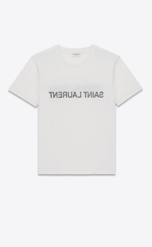 YSL Saint Laurent Reverse T-shirt Béžové | 23671-ZKRC