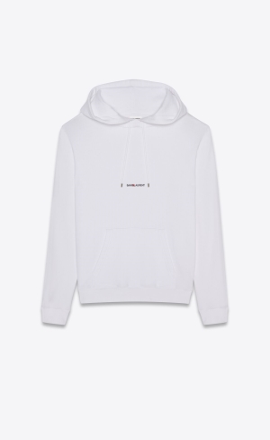 YSL Saint Laurent Rive Gauche Hoodie Biele | 72539-QJCG