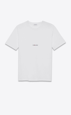YSL Saint Laurent Rive Gauche T-shirt Biele | 53709-RYQC