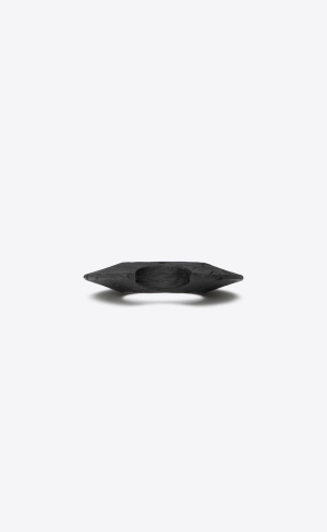 YSL Scratch Bat Cuff Bracelet In Wood Strieborne Čierne | 53940-CLWK
