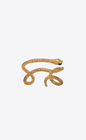YSL Snake Cuff Bracelet In Metal Zlate Čierne | 28310-AYDN