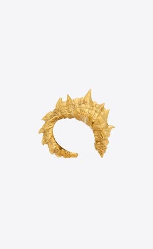 YSL Spiky Shell Cuff In Metal Svetlo Zlate | 79248-FQPC