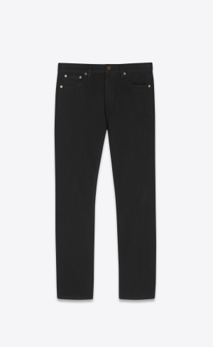 YSL Stredne-waist Jeans Čierne | 53126-EAOD