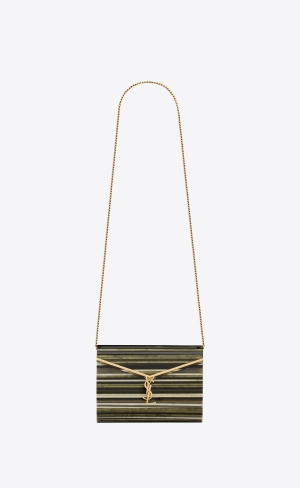 YSL Vicky Miniaudiere In Plexiglass Čierne Zelene Siva | 70243-WEAU