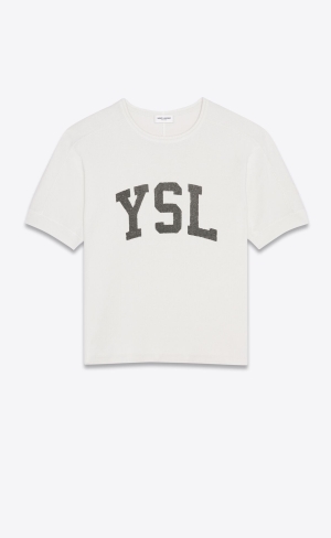 YSL Vintage T-shirt Dirty Ecru | 01794-EZCY