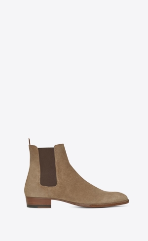 YSL Wyatt Chelsea Boots In Semisove Hnede | 14807-JVOL