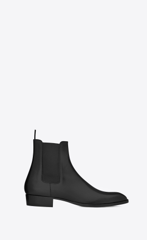 YSL Wyatt Chelsea Boots In Smooth Kozene Čierne | 16487-HSKT